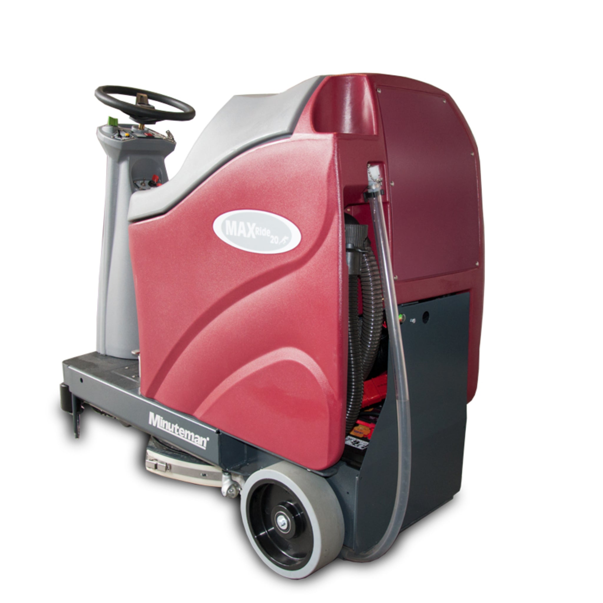 MINUTEMAN INTERNATIONAL MR20SWQP Max Ride 20" Vacuum Sweeper, Slanted, Back View